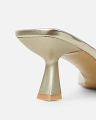 Racquel Clear Gold Diamante Mid Heel Courts