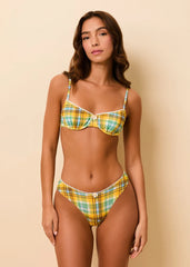 Daphne Bikini Bottom Seersucker Pineapple Plaid