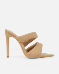 Dio Nude Lycra Pointed Toe Heeled Sandals