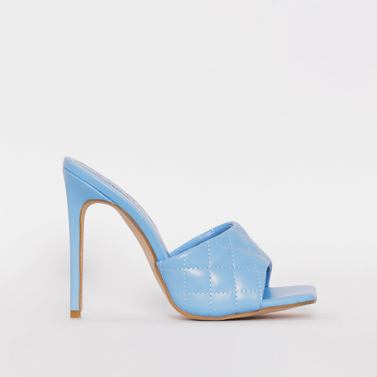 Marian Blue Quilted Mule Heels