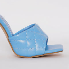 Marian Blue Quilted Mule Heels