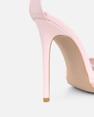 Eavie Pink Lace Heeled Sandals