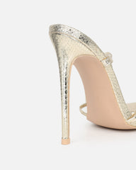 Elous Gold Snake Gold Detail Heeled Sandals