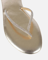 Dakoa Gold Metallic Evil Eye Charm Flat Sandals
