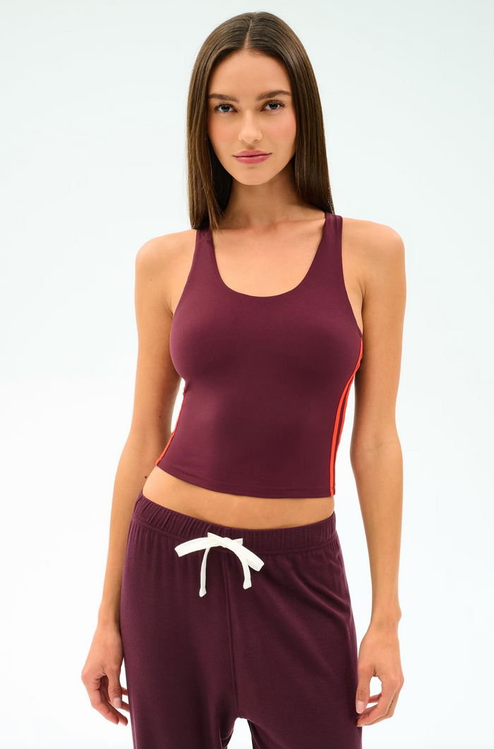 Ella Airweight Tank in Dark Cherry/Valencia