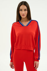 Ellie Fleece V Neck Sweatshirt