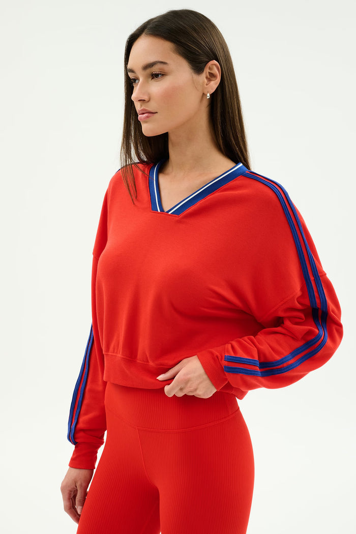 Ellie Fleece V Neck Sweatshirt