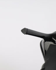 Senya Black Faux Croc Toe Thong Heeled Boots