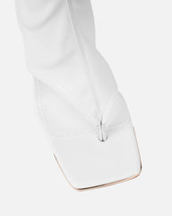 Senya White Toe Thong Heeled Boots
