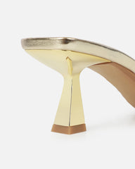Erina Gold Metallic Knot Detail Mules