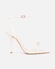 Faron Stone Patent Bow Detail Heeled Sandals