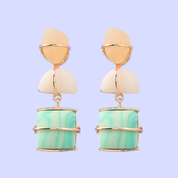 Ethnic Fusion Frosted Resin Earrings