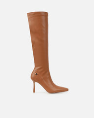 Fabbian Tan Stretch Heeled Knee High Boots