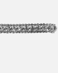 Faiith Clear Silver Metallic Diamante Anklet Heeled Sandals