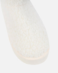 Fleecy Cream Borg Flatform Boots