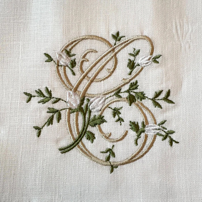 Floral Monogram C Tea towel