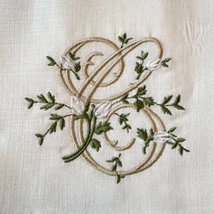 Floral Monogram C Tea towel