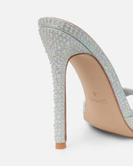 Reef Silver Glitter Snake Droplet Mule Sandals
