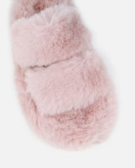 Fuzziest Blush Pink Faux Fur Fluffy Slippers