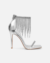 Pookie silver metallic diamante sandals