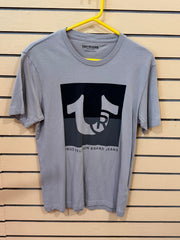 Gray True Religion two-tone box logo t-shirt size medium