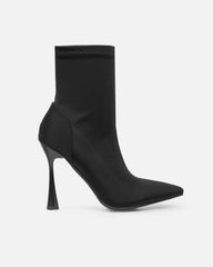 Arnold Black Stretch Ankle Boots
