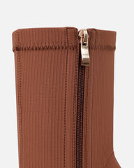 Griffin Mocha Ribbed Lycra Sock Boots