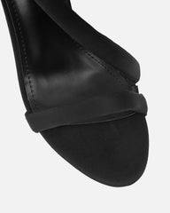 Harli Black Lycra Padded Heeled Sandals