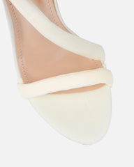 Harli Ecru Lycra Padded Heeled Sandals