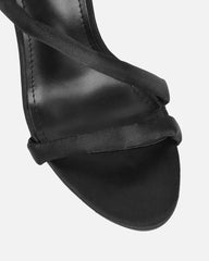 Harlyn Black Satin Padded Heeled Sandals
