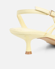 Hanah Lemon Strappy Kitten Heels