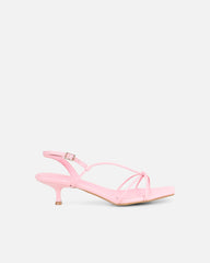 Hanah Pink Strappy Kitten Heels