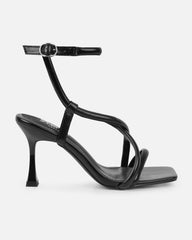Hazal Black Mid Heeled Sandals