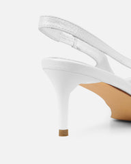 Huxx White Faux Snake Effect Lace Up Low Court Shoes