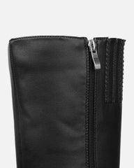 Benton Black Knee High Chunky Biker Boots