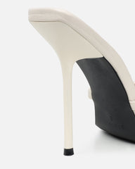 Imaan Stone Croc Effect Buckle Heeled Sandals