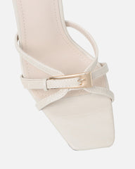 Imaan Stone Croc Effect Buckle Heeled Sandals