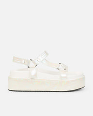 Jamarni White Croc Flatform Sandals