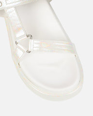 Jamarni White Croc Flatform Sandals