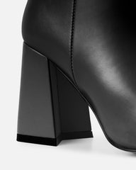 Jameson Black Mid Heeled Ankle Boots