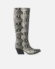 Ramsey Beige Faux Snake Western Boots