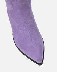 Jacob Lilac Faux Suede Calf Western Boots