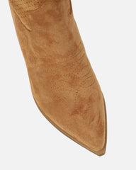 Rainey Tan Faux Suede Western Knee High Boots