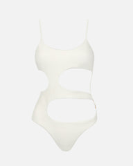 Luana Ivory Cut Out Ring Trim Swimsuit