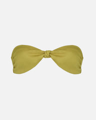 Muna Olive Bandeau Knot Detail Bikini Top