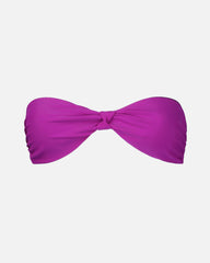 Muna Purple Bandeau Knot Detail Bikini Top