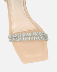 Kylen Nude Diamante Heeled Sandals