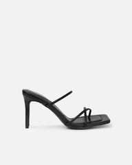 Jayana Black Strappy Mules