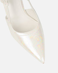 Lalli White Iridescent Snake Effect Courts