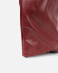 Lukas Burgundy Ruched Fold Over Knee High Boots